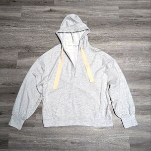 NWT Fabletics Gray Hoodie Sweatshirt V Neck  Size L